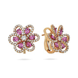 Gradiva Floral Elegance | Diamond Earrings | 18K Gold