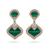 Gradiva Malachites | Natural Diamond Earrings