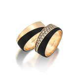 Gradiva Midnight Lustre | Carbon Fiber Diamond Ring | 18K Gold