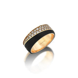 Gradiva Midnight Lustre | Carbon Fiber Diamond Ring | 18K Gold