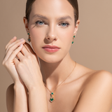 Gradiva Malachites | Natural Diamond Earrings