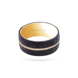 Gradiva Wedding Band | Carbon Fiber Diamond Ring | 18K Gold