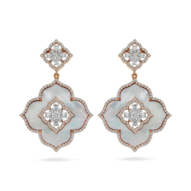Gradiva Mother of Pearl | Diamond Earrings | 18K Gold