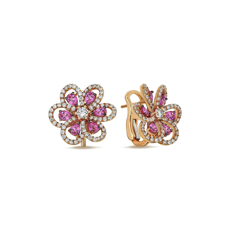 Gradiva Floral Elegance | Diamond Earrings | 18K Gold