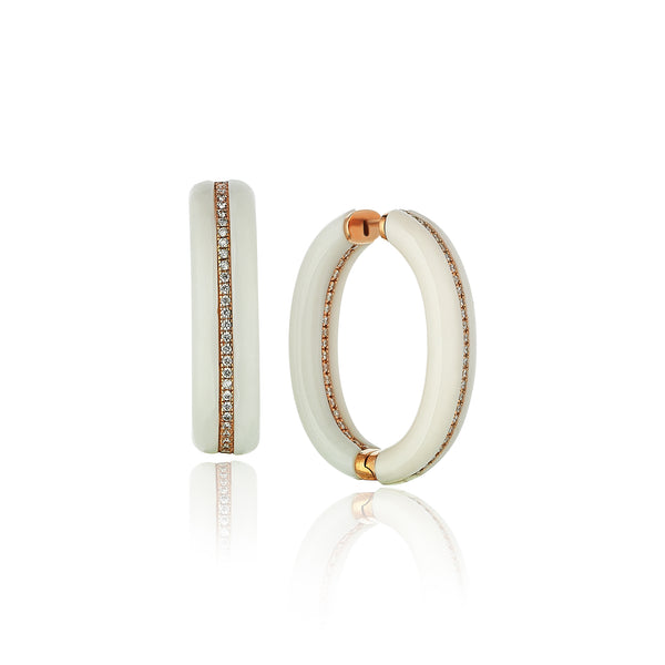 Gradiva White Coral | Diamond Earrings | 18K Gold