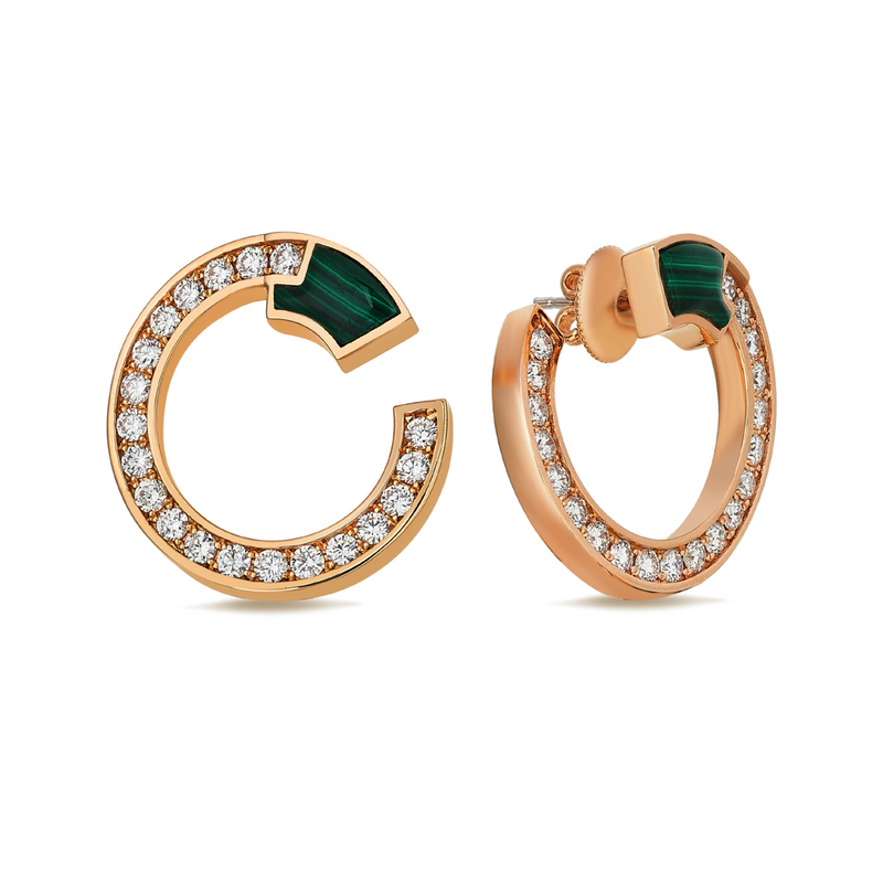 Gradiva Malachites | Diamond Earrings | 18K Gold