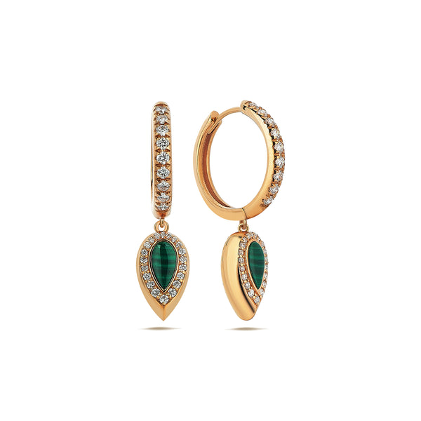 Gradiva Malachites | Diamond Earrings | 18K Gold