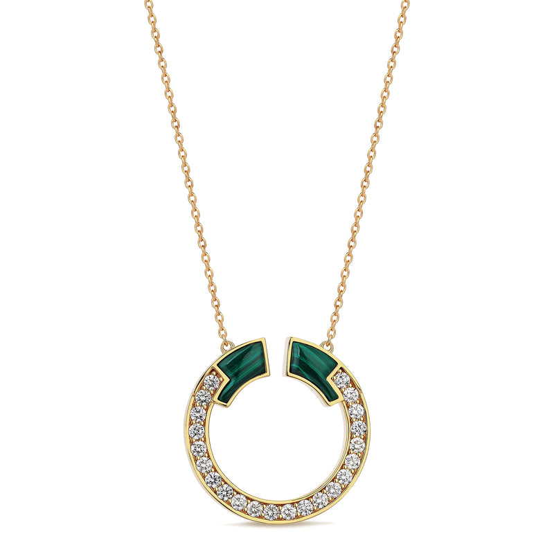 Gradiva Malachites | Diamond Necklace | 18K Gold