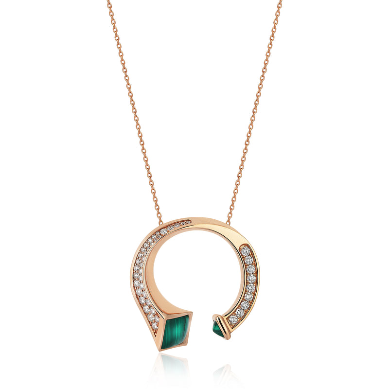 Gradiva Malachites | Diamond Necklace | 18K Gold