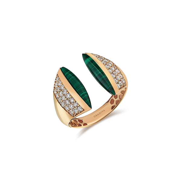 Gradiva Malachites | Diamond Ring | 18K Gold