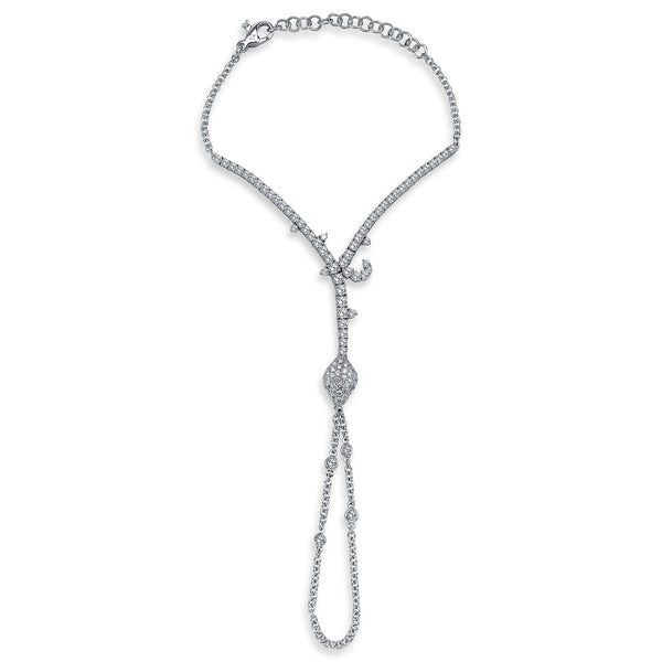 Gradiva Serpentine | Diamond Hand Chain | 18K Gold