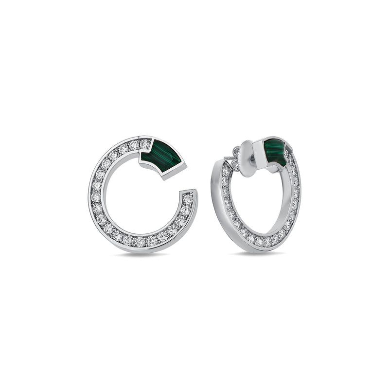 Gradiva Malachites | Diamond Earrings | 18K Gold