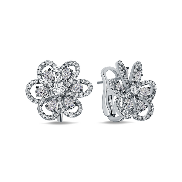 Gradiva Floral Elegance | Diamond Earrings | 18K Gold