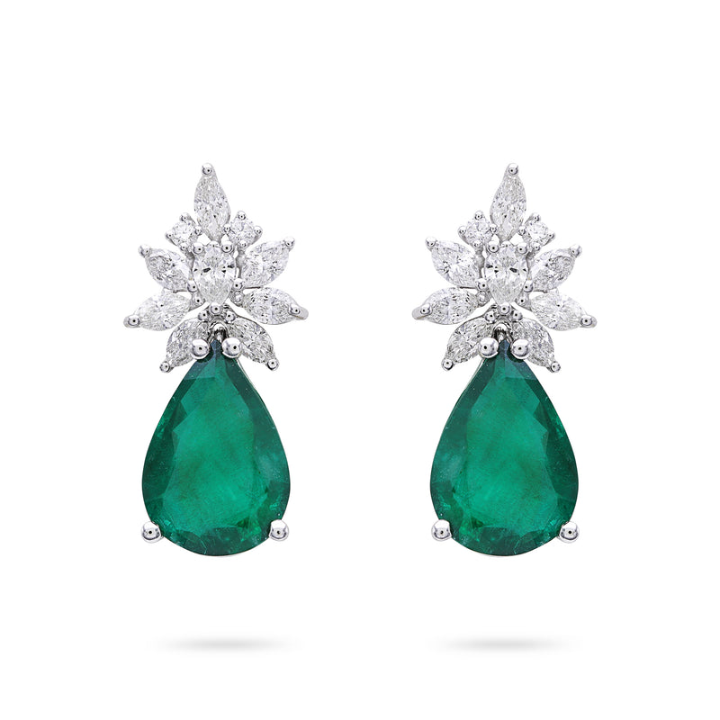 Gradıva Royal Emerald | Pırlanta Küpe | 18 Ayar Altın