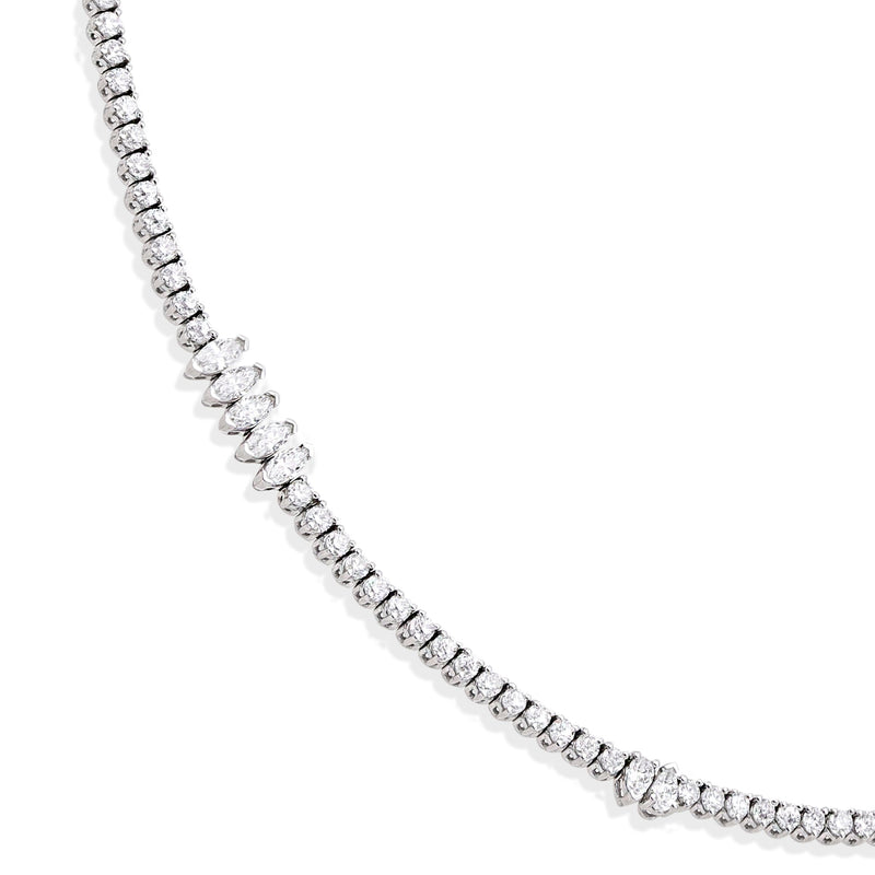 Eloah Graduated Diamond Tennis Necklace | Princess Jewelry Shop