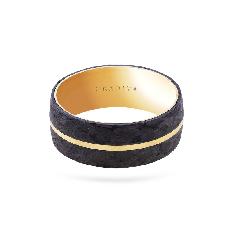 8mm Ceramic with Gold plated Greek Key Over Black Carbon Fiber Inlay  Wedding Band Ring For Men Or Ladies - Walmart.com